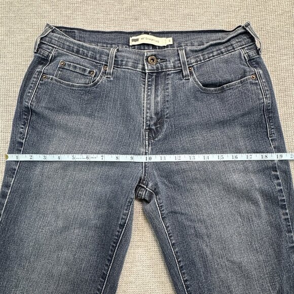 Levis 505 Womens Size 6 Blue Denim Straight Leg Jeans Mid Rise Stretch 5 Pockets - Picture 10 of 14